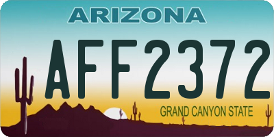 AZ license plate AFF2372