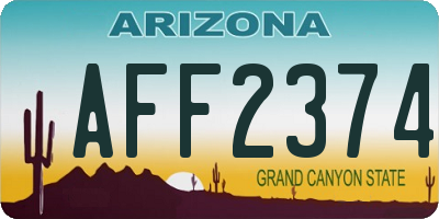 AZ license plate AFF2374