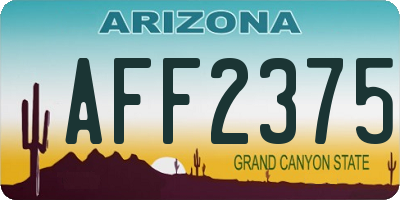 AZ license plate AFF2375