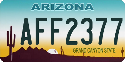 AZ license plate AFF2377