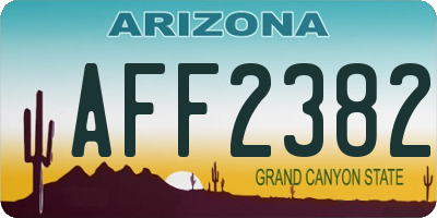 AZ license plate AFF2382