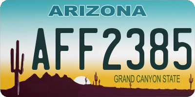 AZ license plate AFF2385