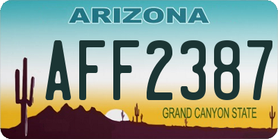 AZ license plate AFF2387