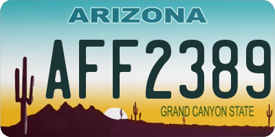 AZ license plate AFF2389