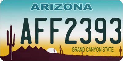 AZ license plate AFF2393
