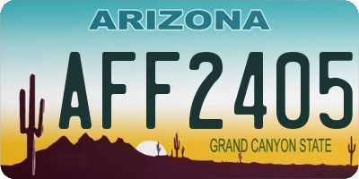 AZ license plate AFF2405