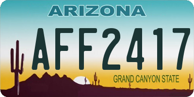 AZ license plate AFF2417