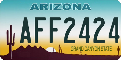 AZ license plate AFF2424