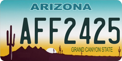 AZ license plate AFF2425