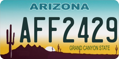 AZ license plate AFF2429