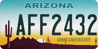 AZ license plate AFF2432