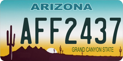 AZ license plate AFF2437