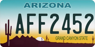 AZ license plate AFF2452
