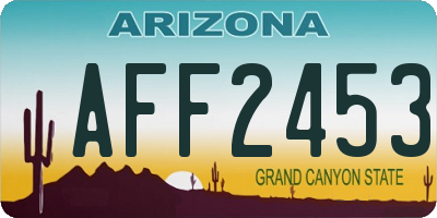 AZ license plate AFF2453