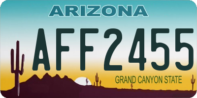 AZ license plate AFF2455
