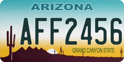 AZ license plate AFF2456