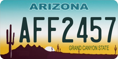 AZ license plate AFF2457