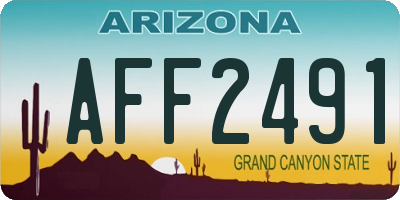 AZ license plate AFF2491