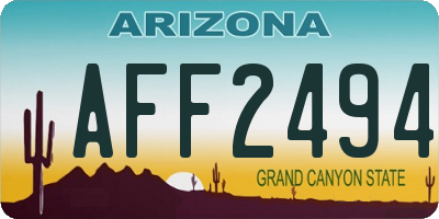 AZ license plate AFF2494