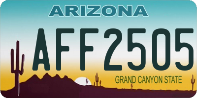 AZ license plate AFF2505