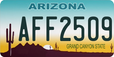 AZ license plate AFF2509