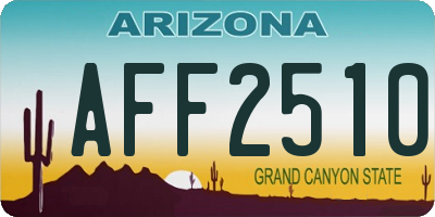AZ license plate AFF2510