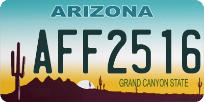 AZ license plate AFF2516