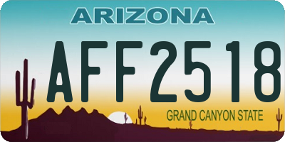 AZ license plate AFF2518