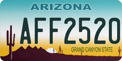 AZ license plate AFF2520
