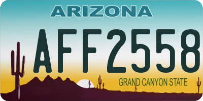 AZ license plate AFF2558