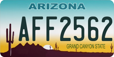 AZ license plate AFF2562