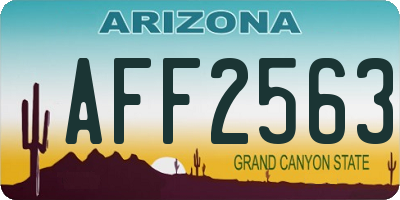 AZ license plate AFF2563