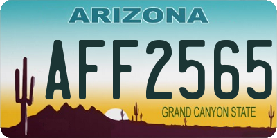 AZ license plate AFF2565