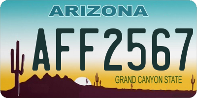 AZ license plate AFF2567