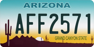 AZ license plate AFF2571