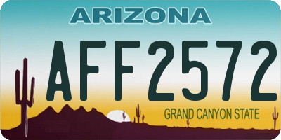 AZ license plate AFF2572