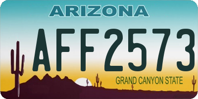 AZ license plate AFF2573