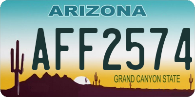 AZ license plate AFF2574