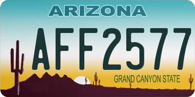 AZ license plate AFF2577