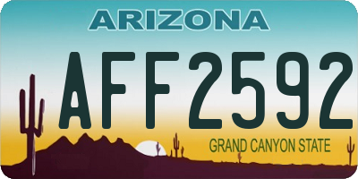 AZ license plate AFF2592