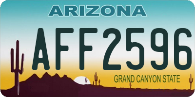 AZ license plate AFF2596