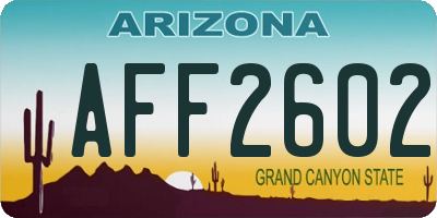 AZ license plate AFF2602
