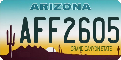 AZ license plate AFF2605