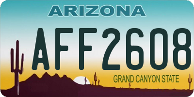 AZ license plate AFF2608