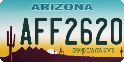 AZ license plate AFF2620