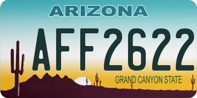 AZ license plate AFF2622