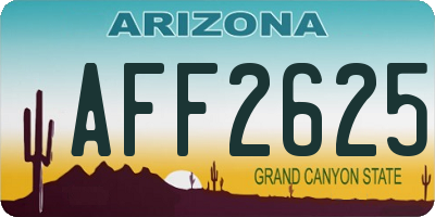 AZ license plate AFF2625