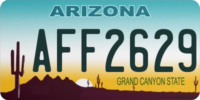 AZ license plate AFF2629