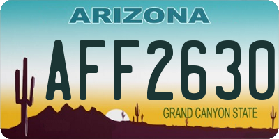 AZ license plate AFF2630