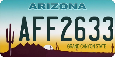 AZ license plate AFF2633